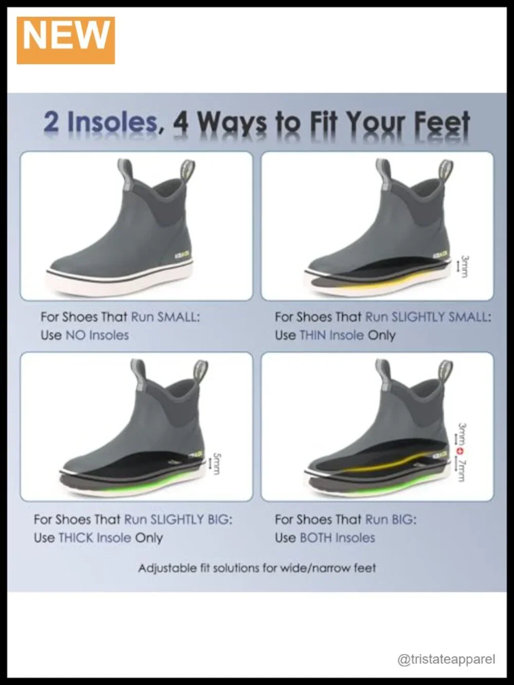 Waterproof Ankle Rain Boots with Slip-Resistant Outsole, Neoprene and Rubber